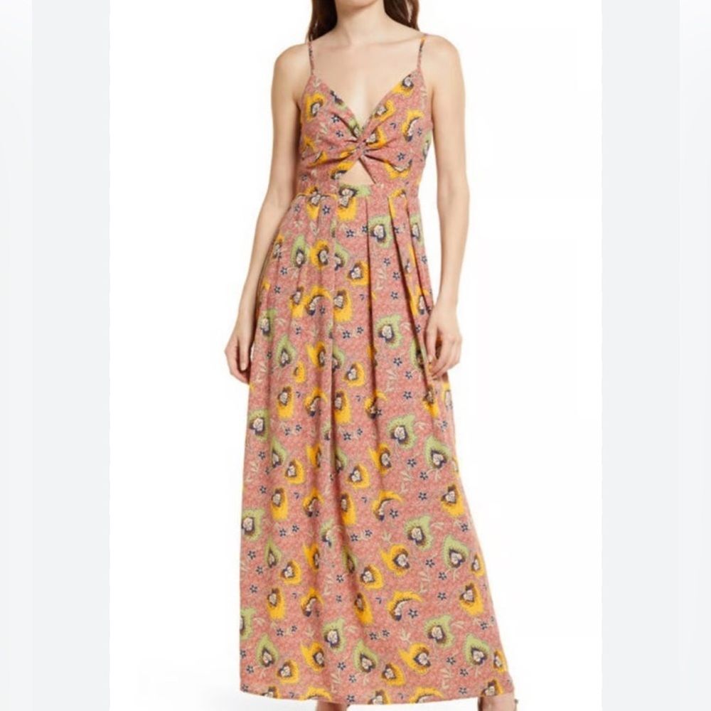 Chelsea 28 Mauve Floral Spaghetti Strap Dress Size XS NWOT